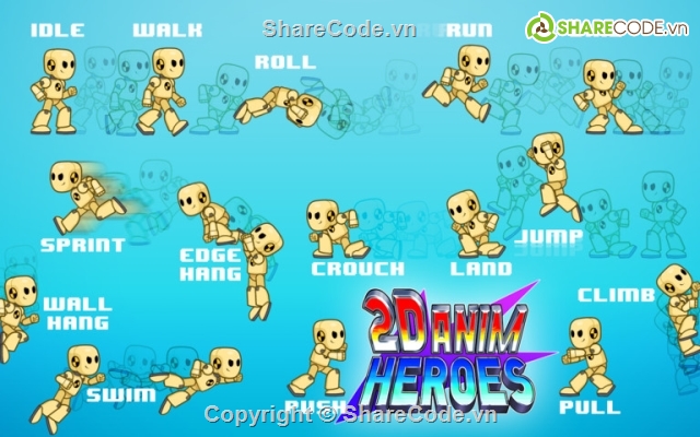 Unity,2d anim,miễn phí anim unity 2d,Animator game 2D,2D anim Heroes