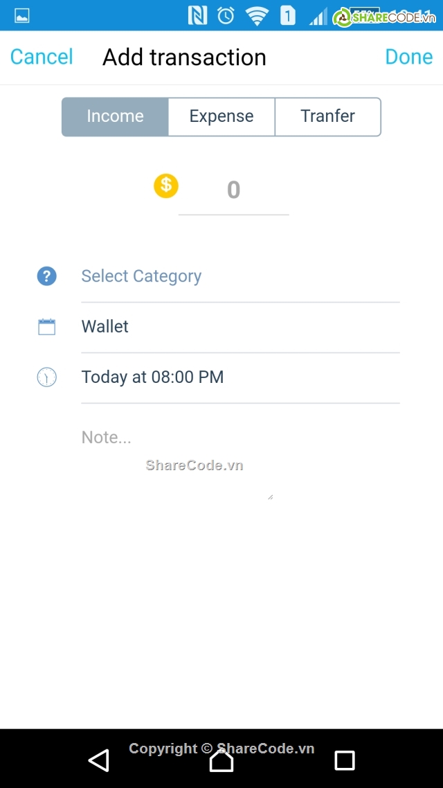 android,moneylover,Money Lover UI,quản lý tài chính