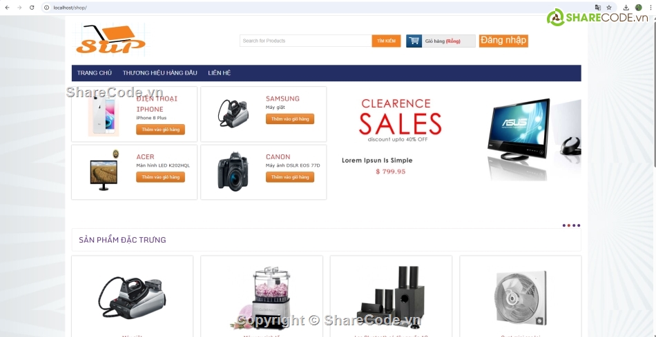 mua sắm trực tuyến,php mysql,web bán hàng