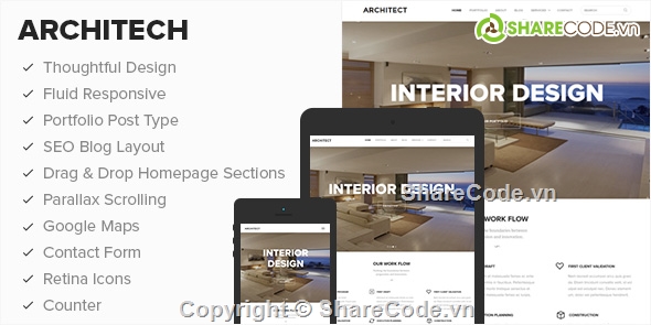 WordPress theme,theme web,Architect,theme web kiến trúc