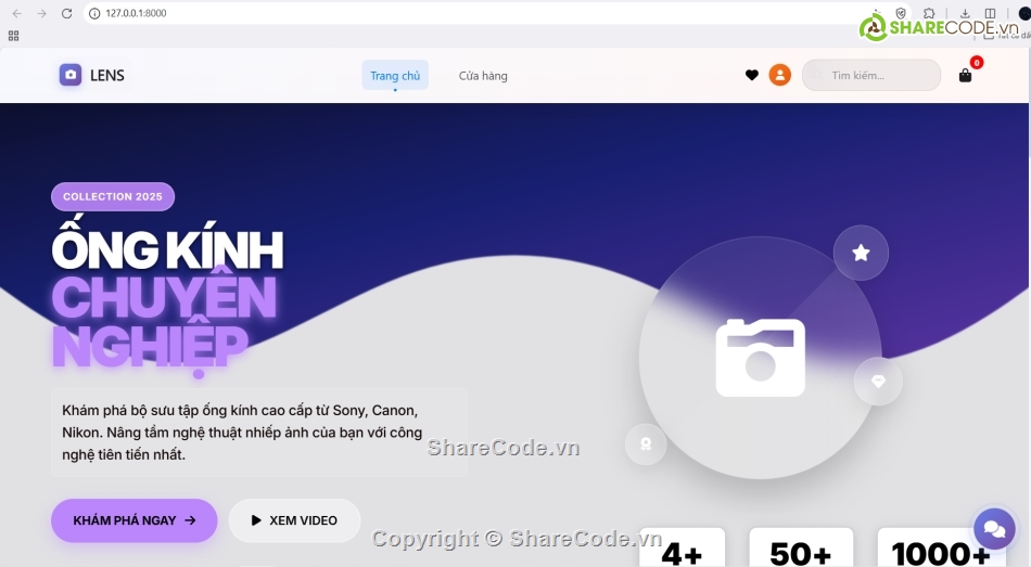 Laravel,PHP,e-commerce,bán hàng,ống kính máy ảnh,xác thực email