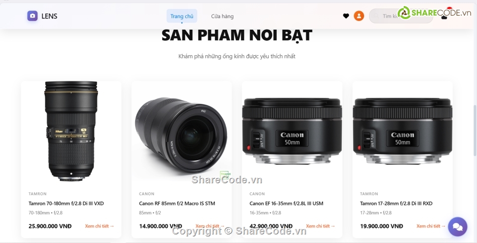 Laravel,PHP,e-commerce,bán hàng,ống kính máy ảnh,xác thực email