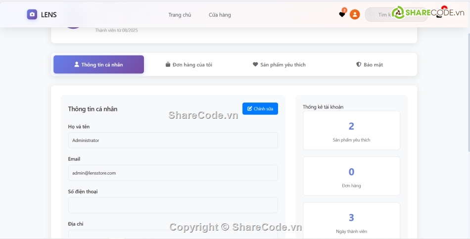 Laravel,PHP,e-commerce,bán hàng,ống kính máy ảnh,xác thực email