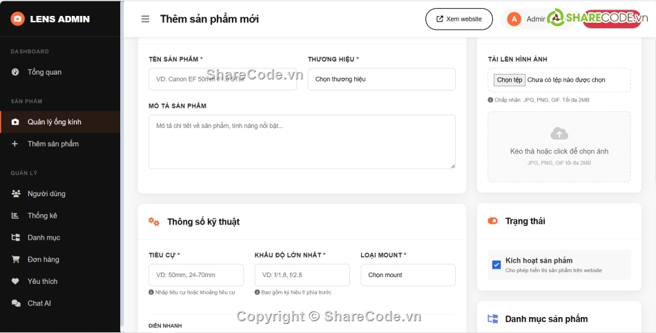 Laravel,PHP,e-commerce,bán hàng,ống kính máy ảnh,xác thực email