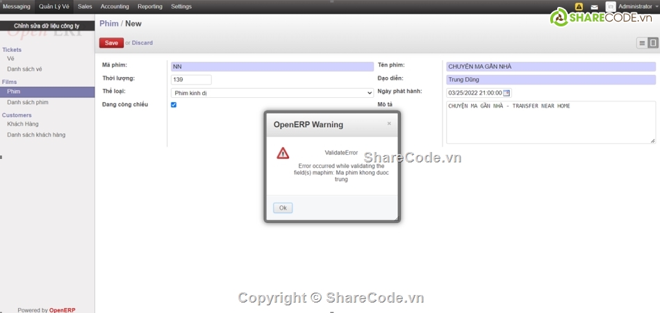 erp,odoo,quản lý vé xem phim,bán vé,đặt vé