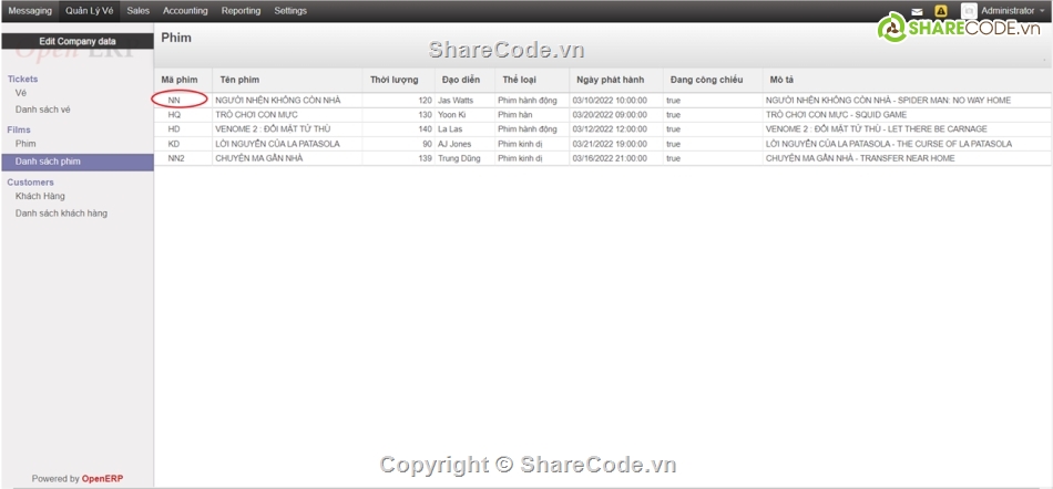 erp,odoo,quản lý vé xem phim,bán vé,đặt vé