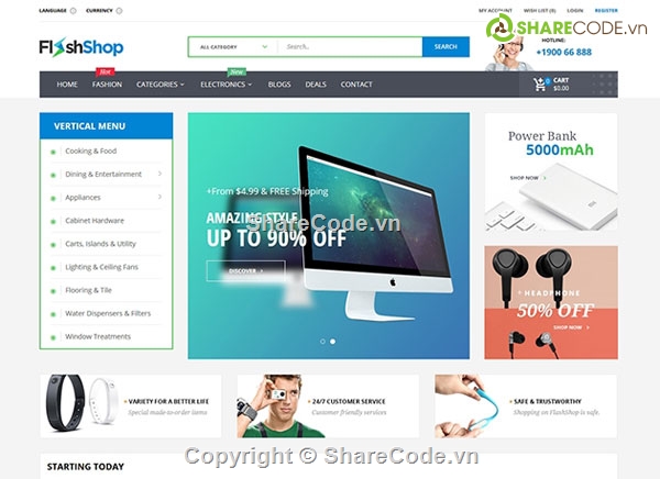 Code web bán,Code web bán hàng,theme opencart bán hàng đẹp,pav flashshop