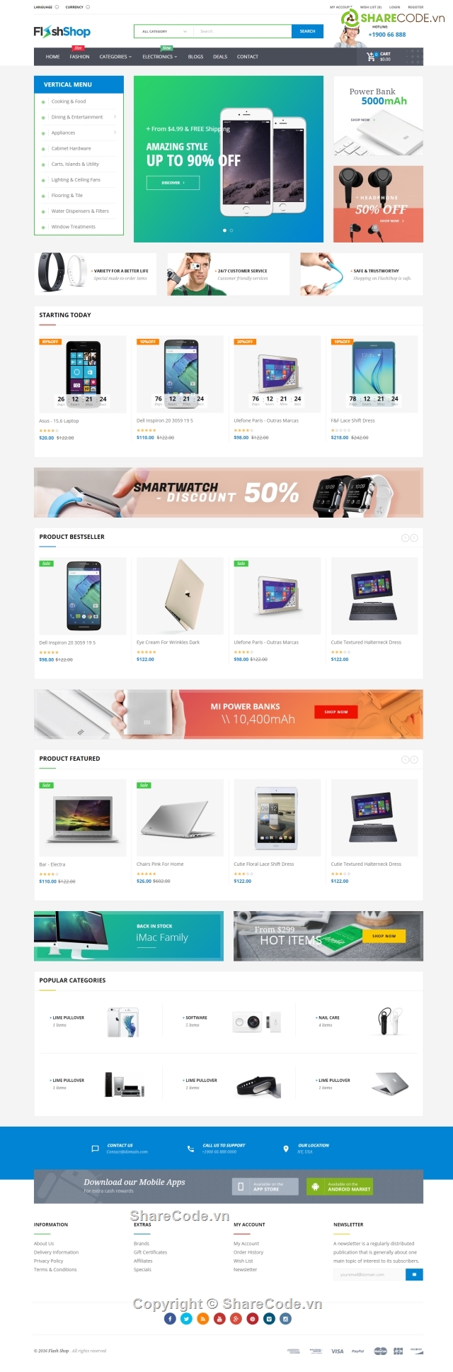 Code web bán,Code web bán hàng,theme opencart bán hàng đẹp,pav flashshop