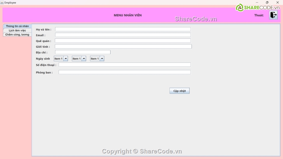 quản lý nhân sự,phầm mềm quản lý,jsp