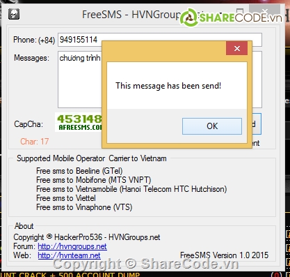 Ứng dụng gửi SMS,source code sms,code gửi sms,code tạo hòm thư