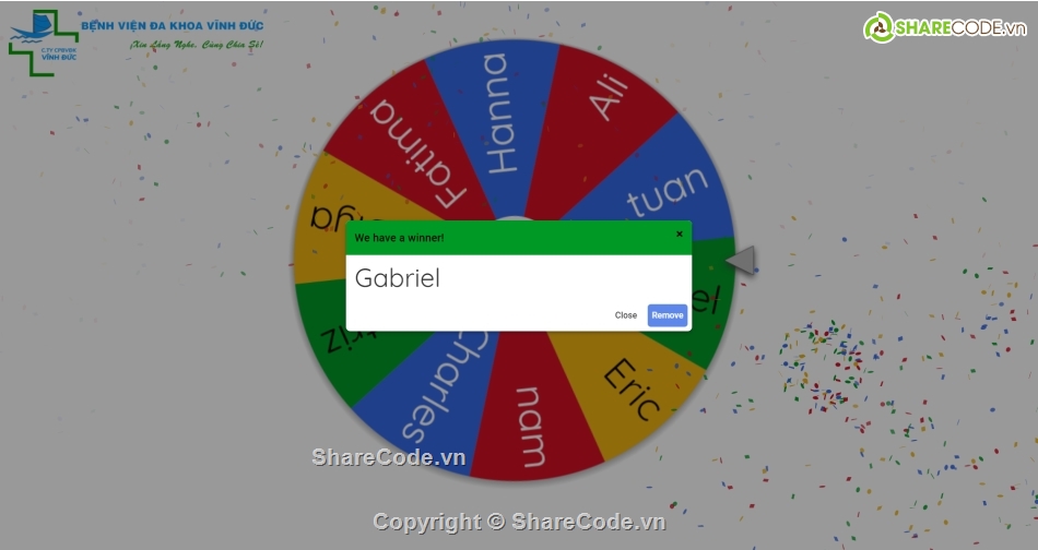 wheelofnames.com,quay số từ xa,bút trình chiếu,quay số may mắn