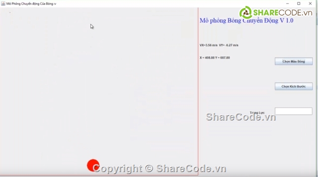 code Java,Mô phỏng bóng,mô phỏng chuyển động quả bóng  java,mô phỏng ball,java Swing