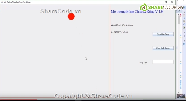 code Java,Mô phỏng bóng,mô phỏng chuyển động quả bóng  java,mô phỏng ball,java Swing