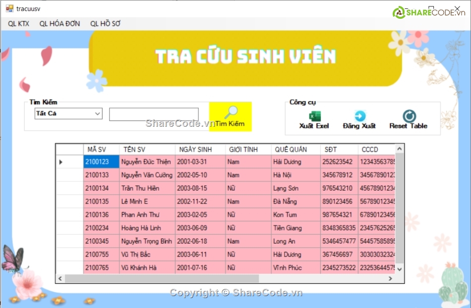 C#,winform c#,hệ thống quản lí kí túc xá winform c#,quản lí kí túc xá,phần mềm quản lí kí túc xá,kí túc xá