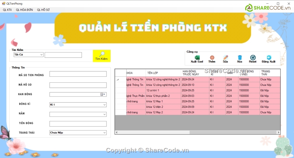 C#,winform c#,hệ thống quản lí kí túc xá winform c#,quản lí kí túc xá,phần mềm quản lí kí túc xá,kí túc xá