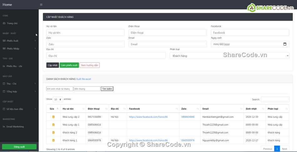 Phần mềm quản lý bán hàng,Code phần mềm quản lý,quản lý bán hàng PHP,Quản lý nhập hàng,Quản lý xuất hàng,Quản lý tồn kho