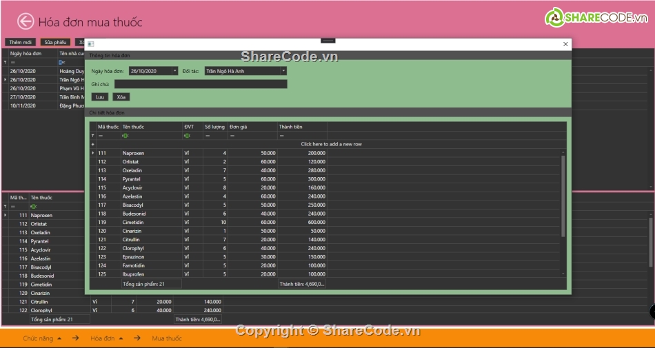 phân mềm quản lý,quản lý bán thuốc C#,quản lý bán thuốc C# WPF,Phần mềm quản lý bán thuốc C#