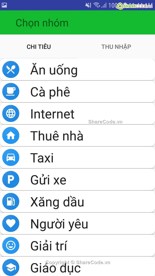 Quản Lý Chi Tiêu,trên android,giao diện cực đẹp,quản lý công việc,quản lý cá nhân,phần mền quản lý