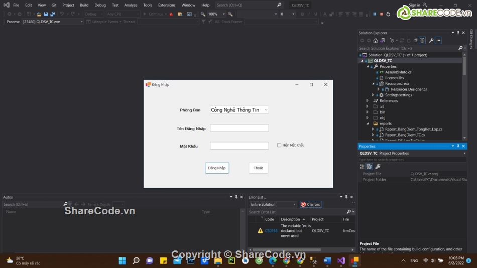 .NET,quản lý sinh viên,quản lý trường