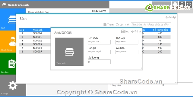 quản lý nhà sách,code quản lý nhà sách,đồ án quản lý,quản lý thư viện,quản lý cửa hàng sách,C#