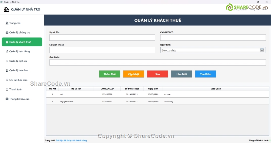 Sharecode,wpf,visual c#,lập trình c#,#PhanMemQuanLy,Phần mềm quản lý nhà trọ