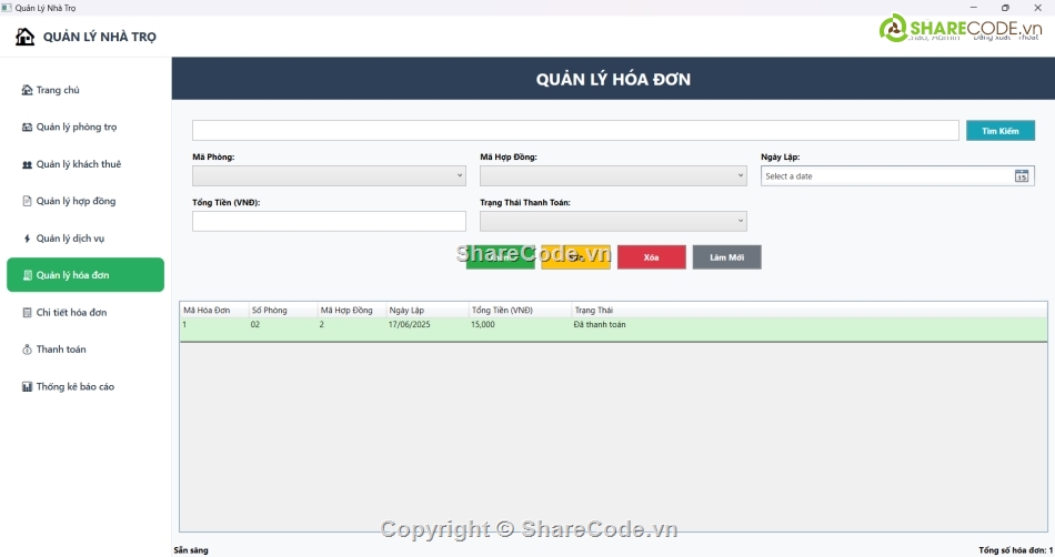Sharecode,wpf,visual c#,lập trình c#,#PhanMemQuanLy,Phần mềm quản lý nhà trọ