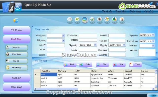 phần mềm quản lý,code quản lý,quản lý nhân sự,quản lý nhân viên,quản lý công nhân,quản lý tiền lương