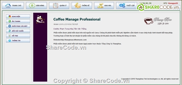 phần mềm quản lý,quản lý quán cafe,code bán hàng cafe,phan mem quan cafe,hệ thống quản lý quán cafe