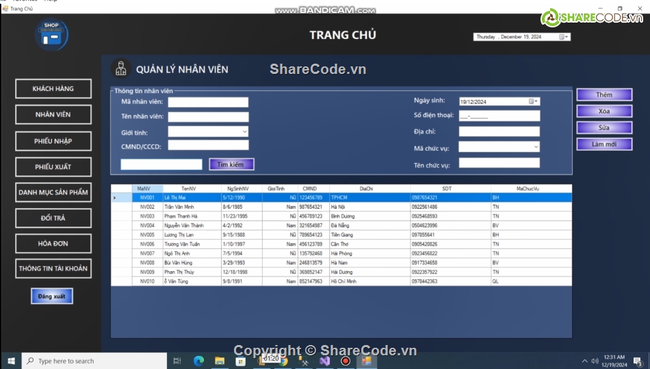 shop thời trang,C#,SQL SERVER,quản lý,SQL