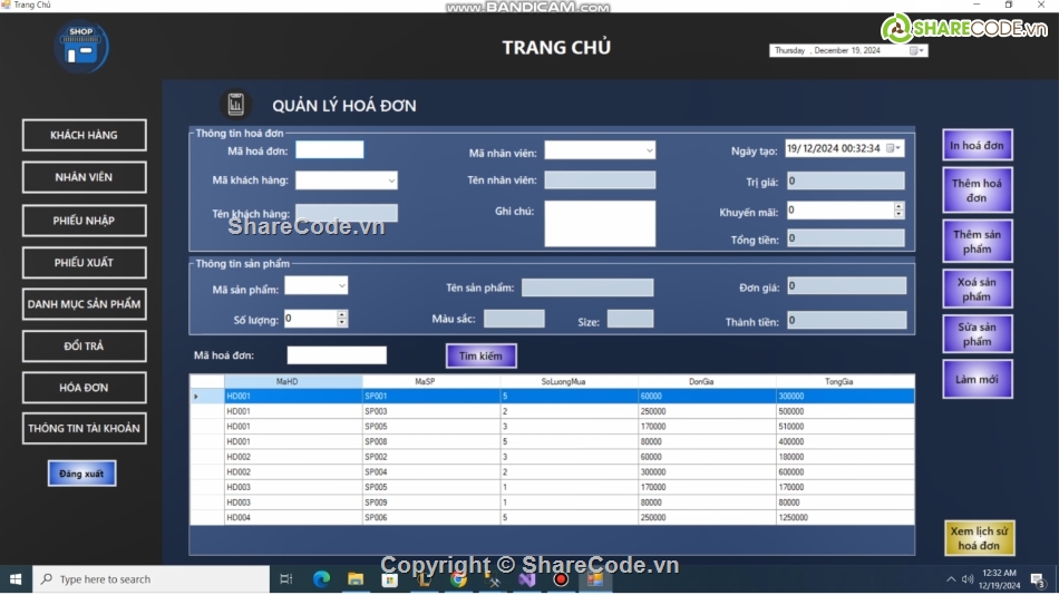 shop thời trang,C#,SQL SERVER,quản lý,SQL