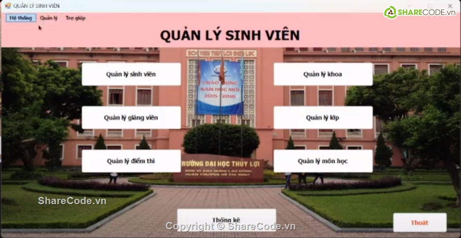 Code phần mềm quản lý,Quản lý sinh viên,quản lý trường học