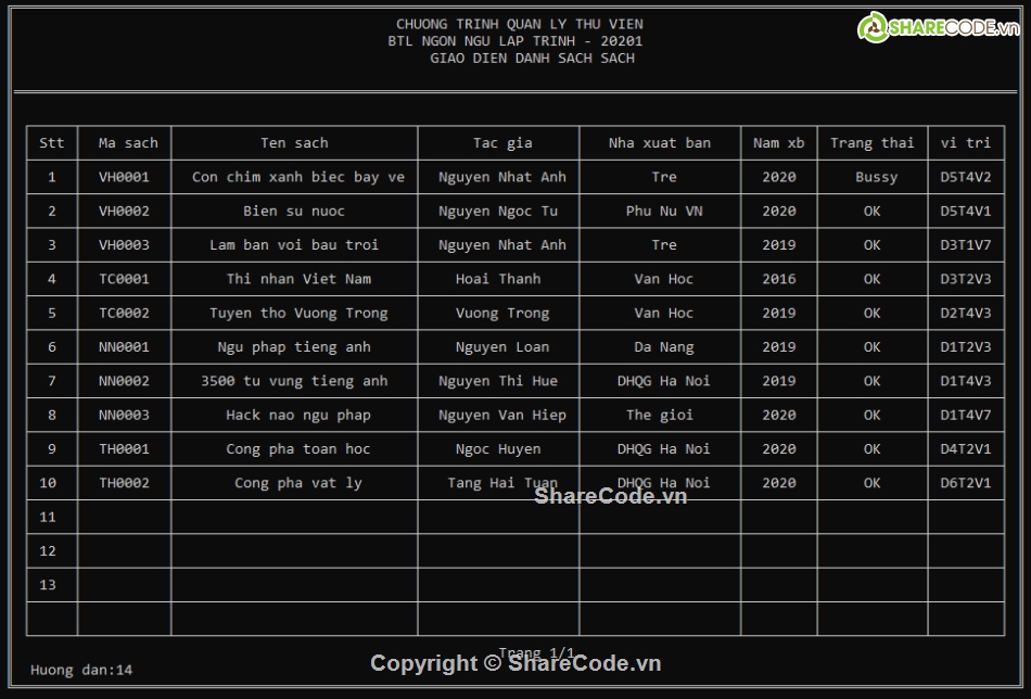 Code phần mềm quản lý,phân mềm quản lý thư viện,lập trình c/c++,quản lý thư viện C++,quản lý thư viện,phần mềm quản lý thư viện c++