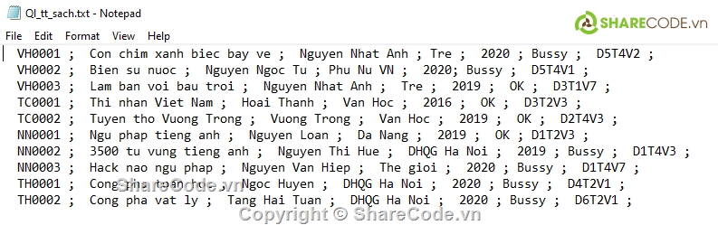 Code phần mềm quản lý,phân mềm quản lý thư viện,lập trình c/c++,quản lý thư viện C++,quản lý thư viện,phần mềm quản lý thư viện c++