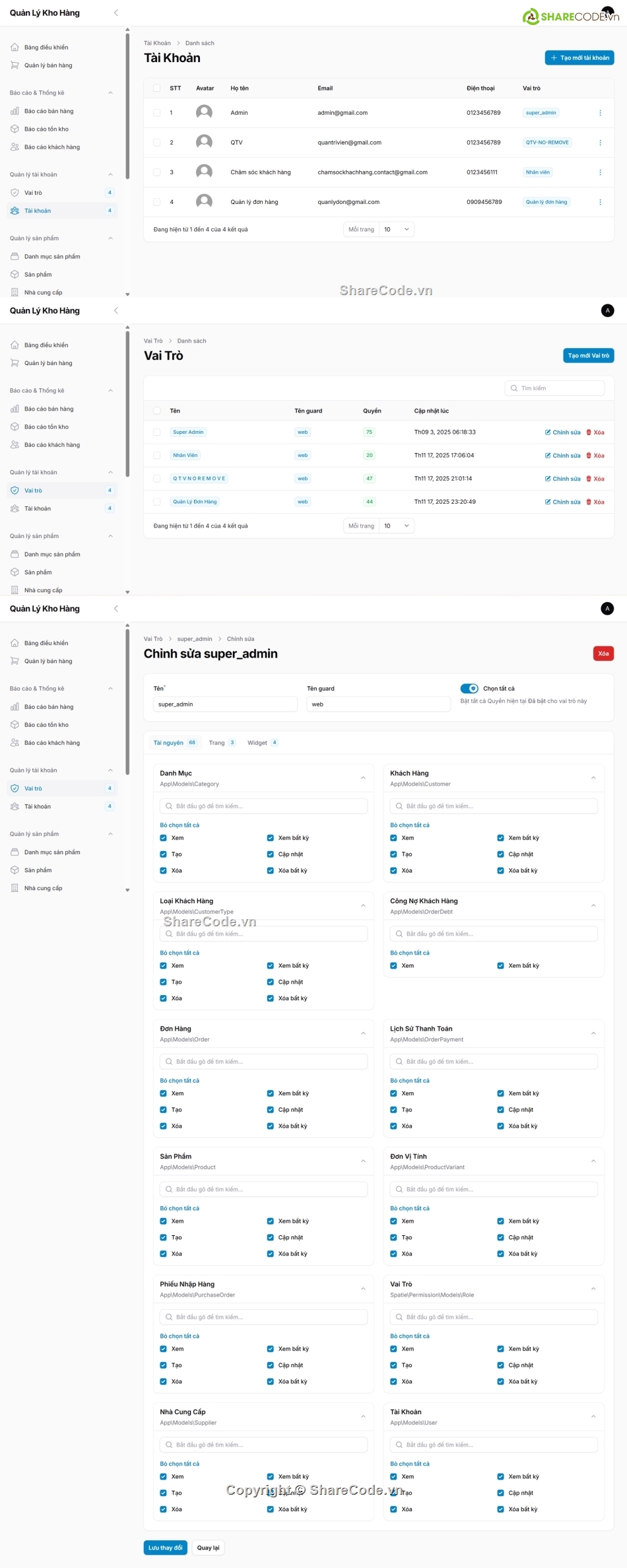 quản lý kho,quản lý kho hàng,quản lý công nợ,quản lý bán hàng,quản lý sản phẩm,php mysql