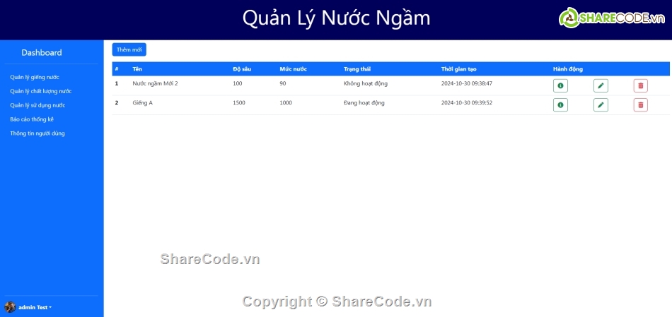 PHP Laravel Frameword,Web Admin Quản lý nước ngầm,code Web Admin Quản lý nước ngầm