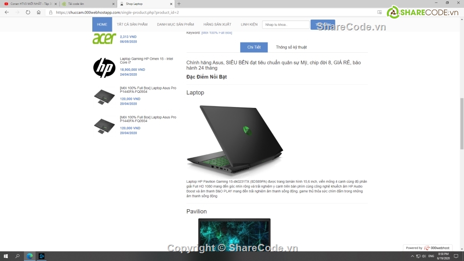 Đồ án web PHP,đồ án web bán laptop,bán laptop,php thuần
