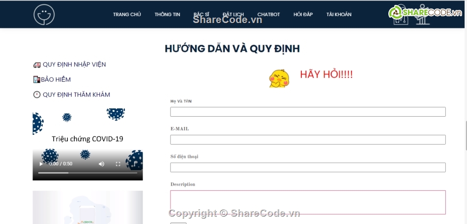 Hệ thống phòng khám,website đăng ký khám bệnh,Code phòng khám PHP,Code web phòng khám PHP