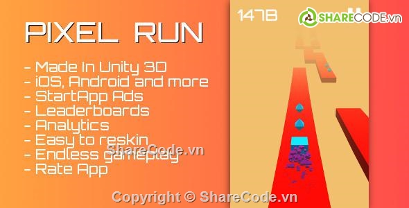 Unity 3D,Pixel Run,Pixel Road,Source code game