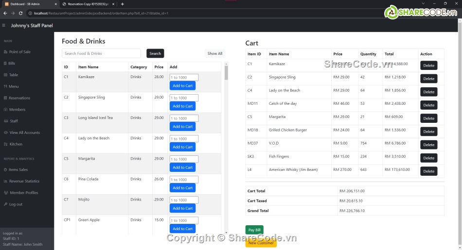 quản lý php,website quản lý nhà hàng,code quản lý nhà hàng