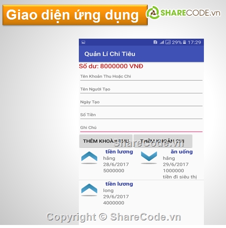 ứng dụng android,quản lý chi tiêu cá nhân,code quản lý chi tiêu,source code quản lý chi tiêu,quản lý thu chi