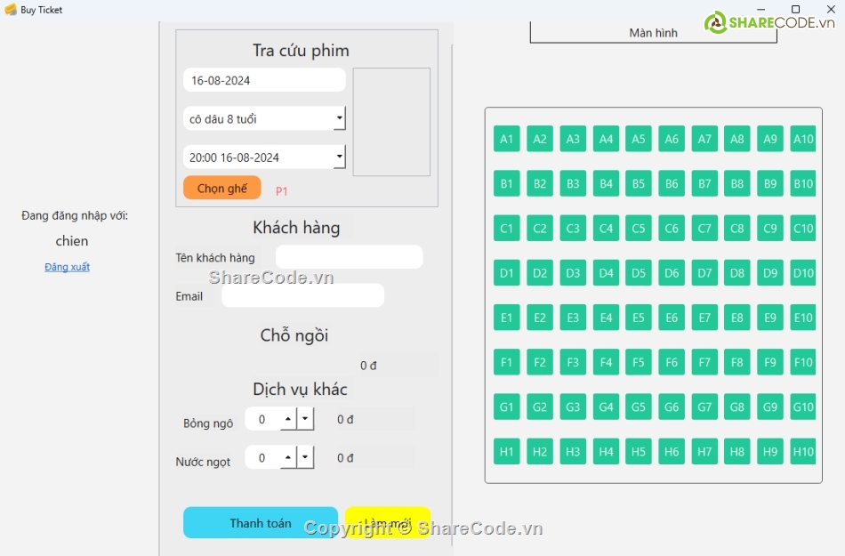 ứng dụng python,quản lý vé phim,ứng dụng quán vé,vé xem phim,quản lý,full báo cáo