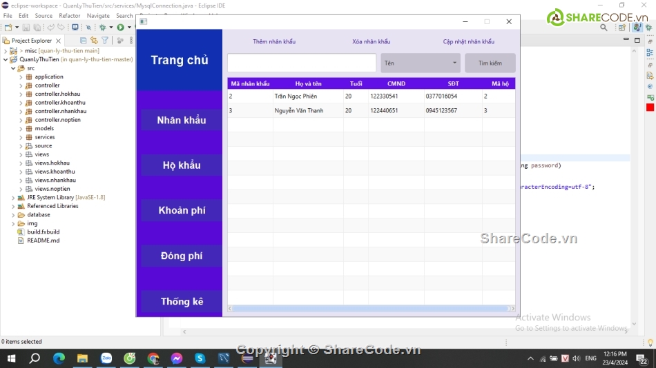 Quản lí,java,javaFX,Quản lí thu tiền