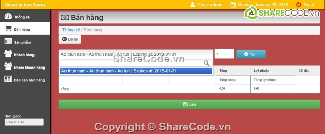 Quản lý bán hàng POS,quản lý bán hàng,bán hàng PHP,code web bán hàng