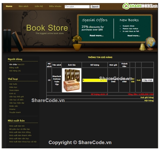 quản lý bán sách,full code,full báo cáo