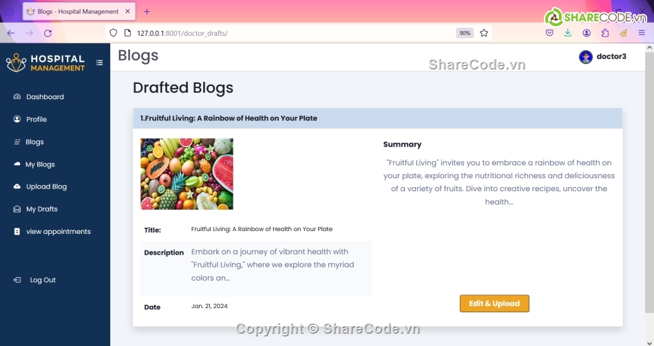 Quản lý bệnh viện,python,django