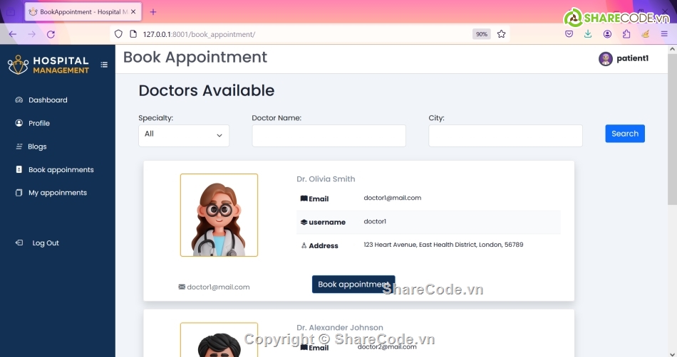 Quản lý bệnh viện,python,django