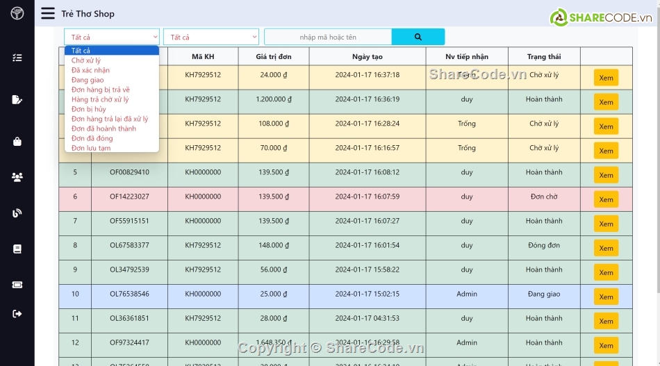 MVC,website bán hàng,phần mền quản lý