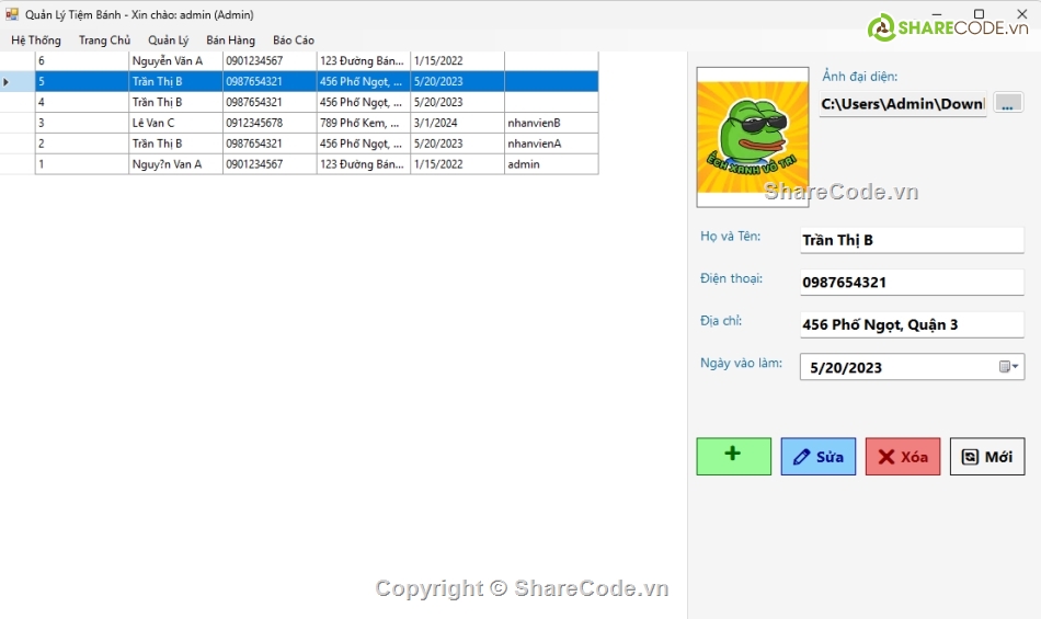 winform,đồ án quản lý cửa hàng bánh,quản lý cửa hàng