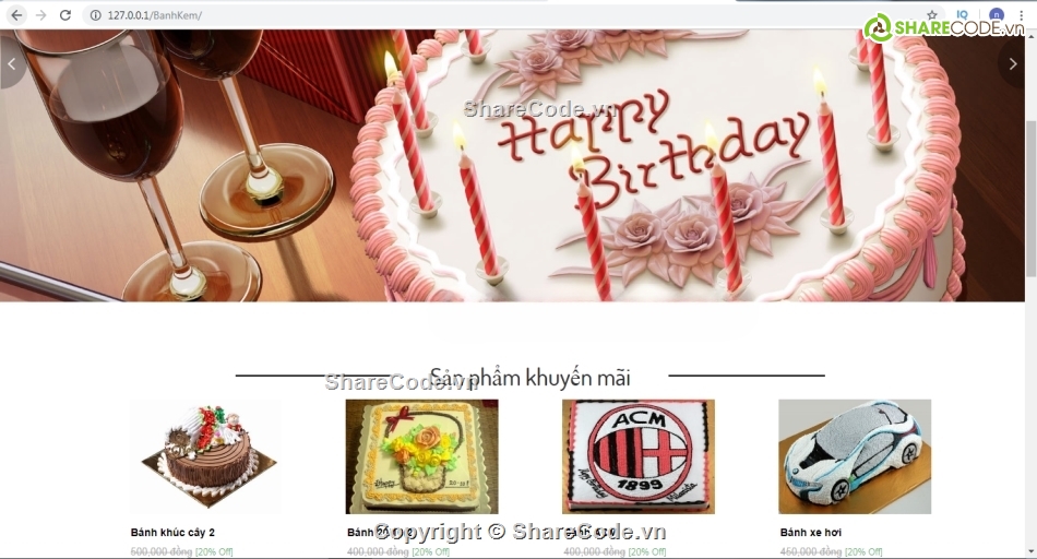 bán hàng php,cửa hàng bán bánh,bánh sinh nhật,php mvc