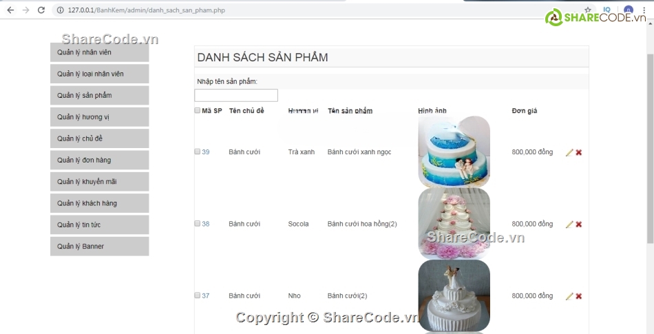 bán hàng php,cửa hàng bán bánh,bánh sinh nhật,php mvc